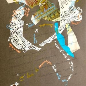 Quando (Drummond) - Collage inspiré du poème de Carlos Drummond de Andrade par Suzana Dessalien, 29,7x21cm