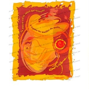 Illustration numérique Hommage à Ferlinghetti, édition limitée, rayonnement chromatique évoquant la poésie lumineuse de la Beat Generation
