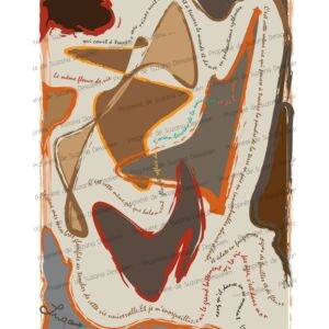 Illustration numérique Terre inspirée de Tagore, édition limitée, formes organiques aux nuances terreuses évoquant l'union homme-nature
