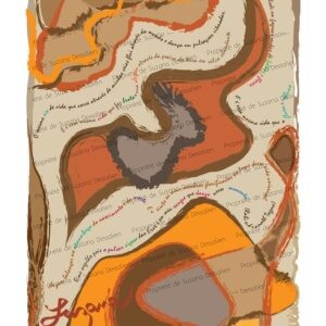 Illustration numérique Terra inspirée de Tagore, édition limitée, courbes organiques et palette chromatique évoquant la sève universelle