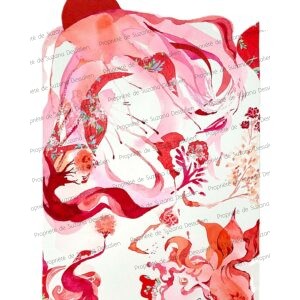 Eclats de Printemps - Explosion de roses poudrés et rouges tendres en technique mixte 40x30cm. Une création originale Suzana Dessalien qui capture l'effervescence du renouveau printanier.