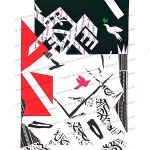 Collage Pour la Paix, 70x50 cm par Suzana Dessalien